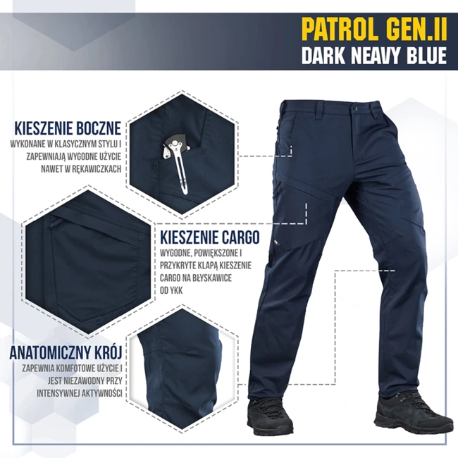 PANTALONI TACTICI PATROL GEN.II FLEX, BLEUMARIN INCHIS - M-TAC