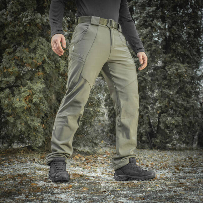 PANTALONI TACTICI SOFTSHELL DE IARNA, VERDE OLIVE - M-TAC