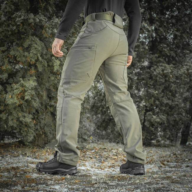 PANTALONI TACTICI SOFTSHELL DE IARNA, VERDE OLIVE - M-TAC