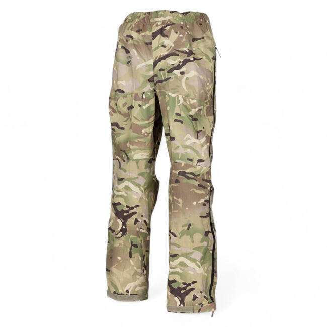 PANTALONI USORI DE PLOAIE - SURPLUS MILITAR ARMATA BRITANICA - MTP CAMO - UZATI/REPARATI