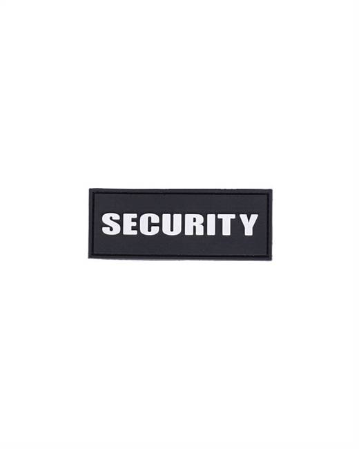 PATCH 3D - "SECURITY" - PVC - CU VELCRO - 8.6 x 3.3 CM - NEGRU/ALB