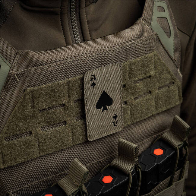 PATCH CARTE AS DE PICA - LASER CUT - CORDURA - VERDE RANGER/NEGRU - M-TAC