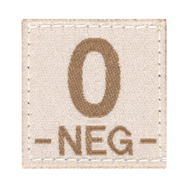 PATCH GRUPA SANGUINA - 0 NEG - DESERT - CLAWGEAR