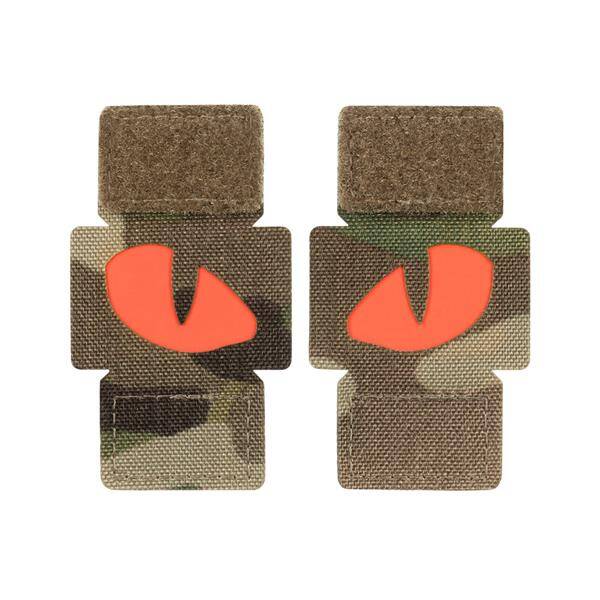 PATCH TIGER EYES LASER CUT (pereche) - MULTICAM/ROSU - M-TAC