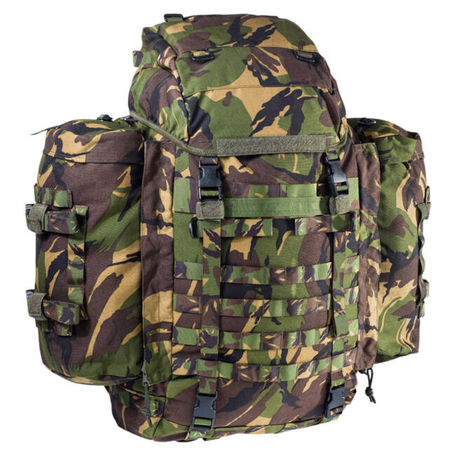 RUCSAC CU BUZUNARE LATERALE - 80 L - SURPLUS MILITAR ARMATA OLANDEZA - WOODLAND CAMO - MODEL NOU - CA NOU