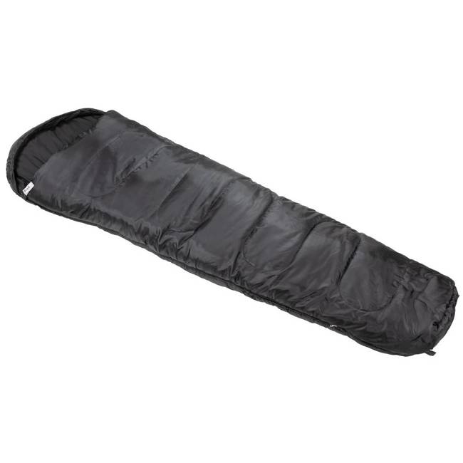 SAC DE DORMIT MUMMY - UMPLUTURA CU 2 STRATURI - FOX OUTDOOR - NEGRU