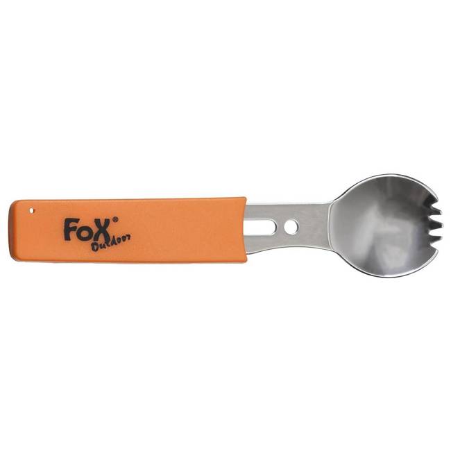 SPORK  MULTIFUNCȚIONAL - MÂNER PORTOCALIU - Fox Outdoor®