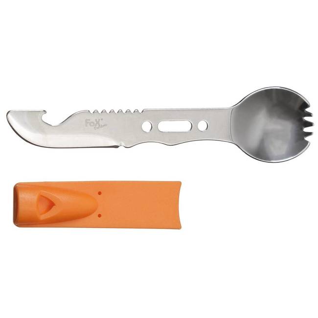 SPORK  MULTIFUNCȚIONAL - MÂNER PORTOCALIU - Fox Outdoor®