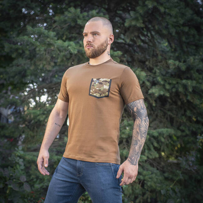 T-SHIRT 93/7 CU BUZUNAR - COYOTE BROWN - M-TAC