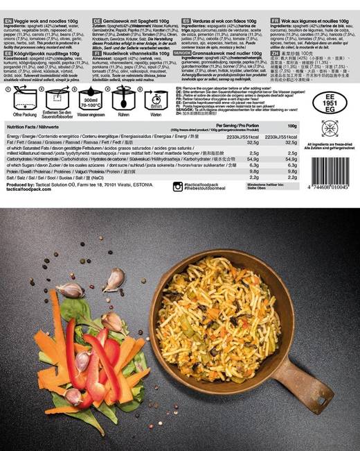 TACTICAL pachet mancare® VEGGIE WOK AND NOODLES