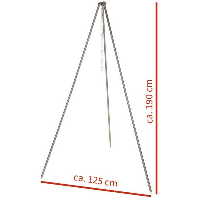 TREPIED PENTRU CEAUN DIN OTEL INOXIDABIL CU LANT SI CARLIG - 1.9 M - FOX OUTDOOR - MFH