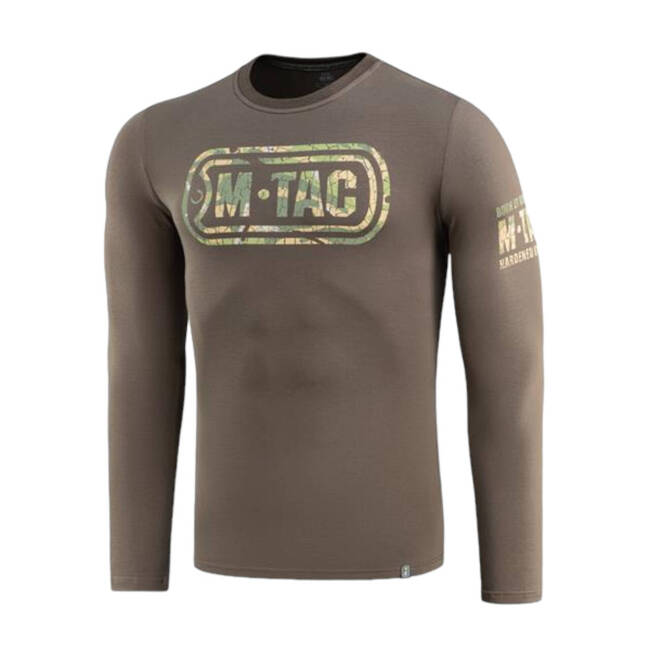 TRICOU CU MANECA LUNGA CU LOGO - DARK OLIVE - M-TAC