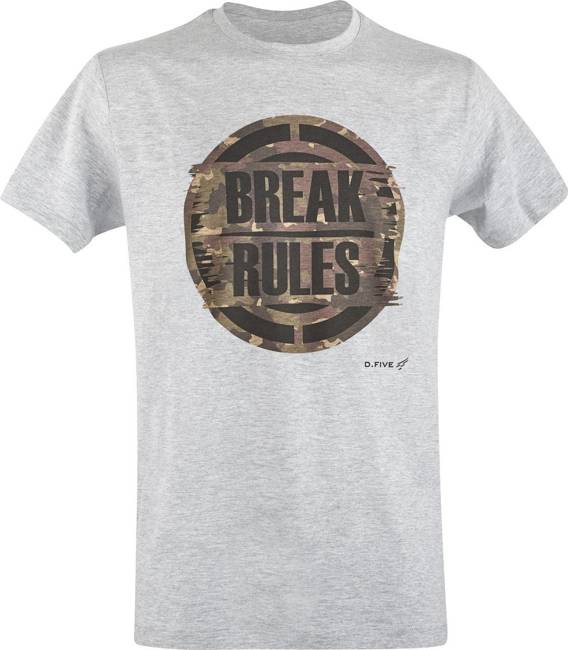 TRICOU DIN BUMBAC ORGANIC "BREAK RULES" - GRI