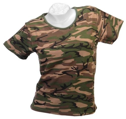 TRICOU FEMEI - WOODLAND CAMO STRETCH