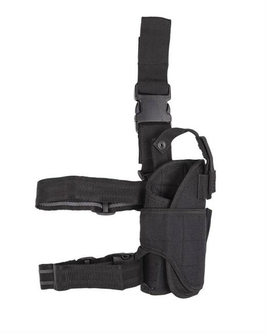 Toc pistol ajustabil pentru picior, cordura, Negru