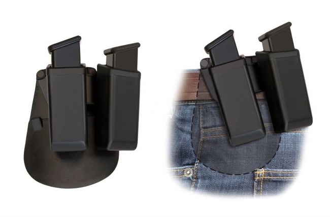 Toc pistol magazie Double Swivelling Plastic Holster For Two Magazines With Belt Paddle