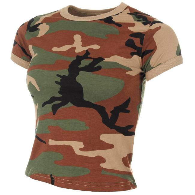 Tricou camuflaj MFH dame model woodland, 160g / m2