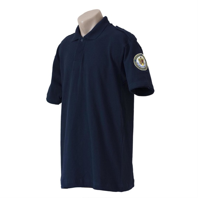 Tricou polo albastru inchis cu emblema si epoleti pentru PENITENCIAR ANP (Velcro) 