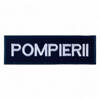 Ecuson POMPIERII piept cu contur bleumarin - aplicare termica - 10x2,5 cm