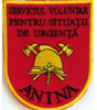 Emblema serviciul voluntar pentru situatii de urgenta Anina, cu aplicare prin coasere