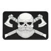 PATCH CRANIU CU BARBA 3D PVC - NEGRU/ALB - M-TAC