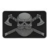 PATCH CRANIU CU BARBA 3D PVC - NEGRU/GRI - M-TAC