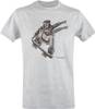 TRICOU DIN BUMBAC ORGANIC "SKULL WITH SKATEBOARD" - GRI